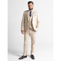 V2 Classic Men's Henry - Cream Three Piece Suit | Size: 40R