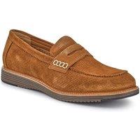 Pavers Men's Leather Slip-On Casual Shoes in Brown | Size: 9