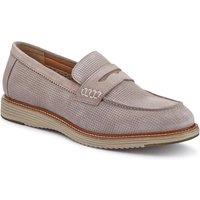Pavers Men's Leather Slip-On Casual Shoes in Beige | Size: 11
