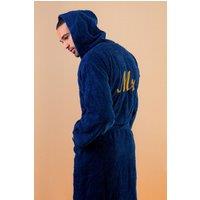 Lulabay Men's Personalised MR Terry Towelling Robe in Navy | Size: S/M