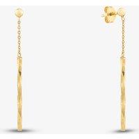 T.H.Baker Women's 9ct Yellow Gold Faceted Bar Dropper Earrings 1.54.4959