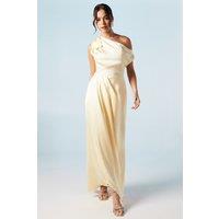 Coast Women's Fallen Shoulder Bow Detail Bridesmaid Maxi Dress in Lemon | Size: 12