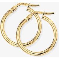 T.H.Baker Women's 9ct Yellow Gold 18mm Tube Hoop Earrings E551