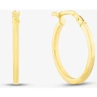 T.H.Baker Women's 9ct Yellow Gold Square Tube Hoop Earrings ER579