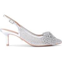 Carvela Women's 'Chiara Bow Sling' Fabric Sandals in Silver | Size: 7