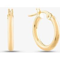 T.H.Baker Women's 9ct Yellow Gold 14mm Tube Hoop Earrings E550