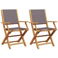 Berkfield Home Garden Chairs 2 pcs Anthracite Solid Wood Acacia & Fabric