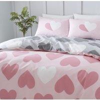 GAVENO CAVAILIA Hearts Printed Duvet Cover in Pink | Size: King