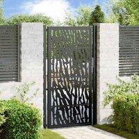 Berkfield Home Garden Gate Black 105x180 cm Steel Trace Design