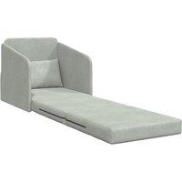 Berkfield Home Floor Sofa Bed 2-in-1 Light Grey 65x80x83 cm Velvet | Size: 65 x 80 x 83 cm