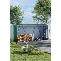 Outdoor Garden Zinc Steel Firewood Log Storage Shed