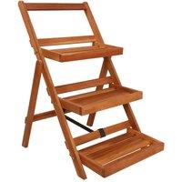 Berkfield Home 3-Tier Plant Stand 50x63x80 cm Solid Acacia Wood in Brown | Size: 50 x 63 x 80 cm