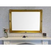 Downton Interiors Antique Gold Extra Large Wood Frame Wall Mirror 106cm 75cm | Size: XL