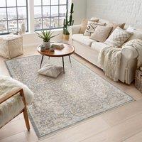 Desire Rugs Maia Washable Floral Traditional Area Rug Non-Slip Living Room Hallway in Grey | Size: 160 cm x 240 cm