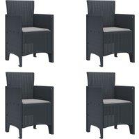 Garden Chair Set of 4 Anthracite, Light grey