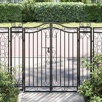 Berkfield Home Garden Gate Black 121x8x120 cm Wrought Iron | Size: 121 x 8 x 120 cm