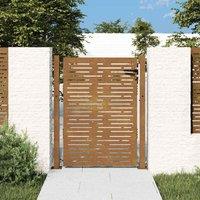 Berkfield Home Garden Gate 105x130 cm Corten Steel Square Design in Brown