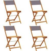 Folding Garden Chairs 4 pcs Anthracite Fabric and Solid Wood