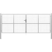 Berkfield Home Garden Gate Galvanised Steel 415x200 cm Silver
