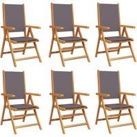 Berkfield Home Reclining Garden Chairs 6 pcs Anthracite Fabric & Solid Wood