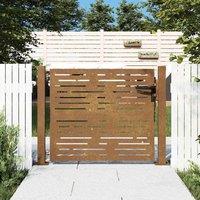 Berkfield Home Garden Gate 105x80 cm Corten Steel Square Design in Brown