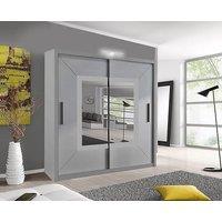 RAC3 Bedroom Sliding Wardrobe with LED | Modern Wardrobe-150cm in Grey