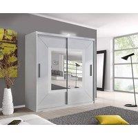 RAC3 Bedroom Sliding Wardrobe with LED | Modern Wardrobe-150cm in White