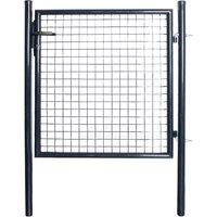 Berkfield Home Mesh Garden Gate Galvanised Steel 85.5x100 cm Grey