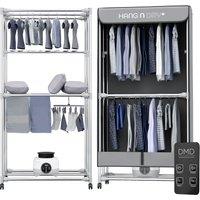 DMD Collective Hang'n'Dry+ Electric Clothes Airer Dryer with Customisable Frame, Remote Control & Pegs in Grey