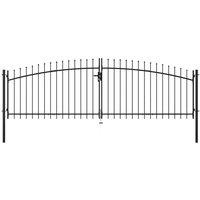 Berkfield Home Double Door Fence Gate with Spear Top 400x200 cm in Black