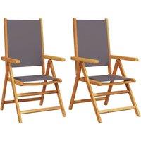 Berkfield Home Garden Chairs 2 pcs Anthracite Solid Wood Acacia & Fabric