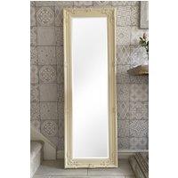 Downton Interiors Antique Style Cream Tall Ornate Dressing Wall Mirror with Bevelled Glass 142cm