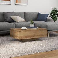Coffee Table with LED Lights Artisan Oak 85x55x31 cm