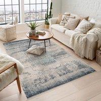 Desire Rugs Maia Washable Mist Abstract Area Rug Non-Slip Living Room - Hallway in Navy | Size: 200 cm x 300 cm