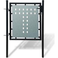Black Single Door Fence Gate 100 x 125 cm