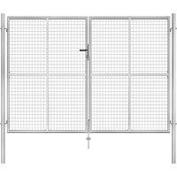 Berkfield Home Garden Gate Galvanised Steel 306x225 cm Silver