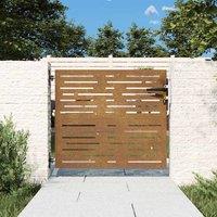 Berkfield Home Garden Gate 85x75 cm Corten Steel Square Design in Brown