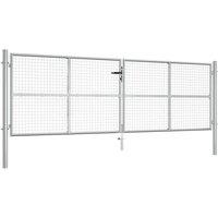 Garden Gate Galvanised Steel 415x175 cm Silver