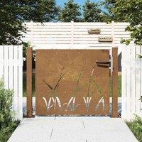 Garden Gate 105x105 cm Corten Steel Grass Design