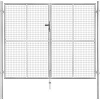 Berkfield Home Garden Gate Galvanised Steel 306x250 cm Silver
