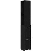 Black Oak Bathroom Cabinet 25x25x170 cm Made of Engineered Wood