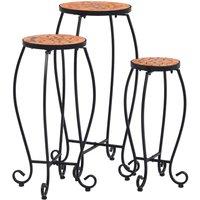 Berkfield Home Mosaic Tables 3 pcs Terracotta Ceramic in Brown