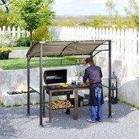 OUTSUNNY 2.2 x 1.5 m BBQ Gazebo Tent Sun Shade with Canopy in Khaki