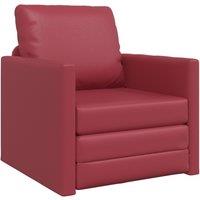 Floor Sofa Bed 2-in-1 Wine Red 74x77x81 cm Faux Leather