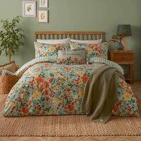 Furn Meadow Haze Printed Duvet Cover Set in Green | Size: King
