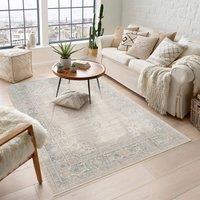 Desire Rugs Maia Washable Orchid Floral Traditional Area Rug Non-Slip -Living Room in Beige | Size: 200 cm x 300 cm