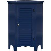 Teamson Home Glancy Freestanding Corner Floor Cabinet with Faux Louvered Door in Blue