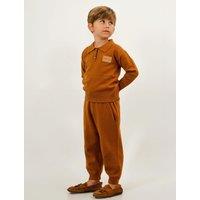 BALOU Boy's Relaxed Knit Joggers in Tan | Size: 11-12 Years