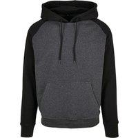 Build Your Brand Men's Basic Raglan Hoodie in Grey | Size: 4XL