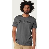 Footloose Men's Classic Handwritten Font Logo T-Shirt in Charcoal | Size: Small